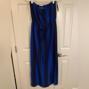 Tommy Hilfiger Tube Top Striped Maxi Dress. Tie waist.
